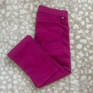 Hudson Jeans Nico Mid-Rise Ankle Skinny Jeans in Magenta